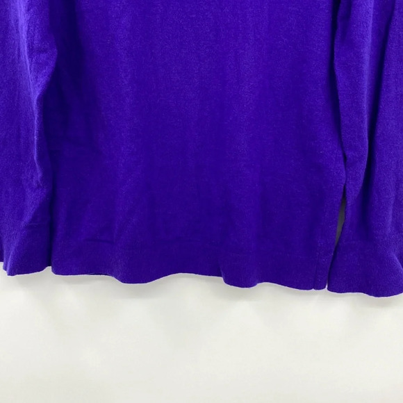 Talbots Pullover‎ Sweater Women Size Large Purple Lambswool Long Sleeve Knit - Picture 6 of 11